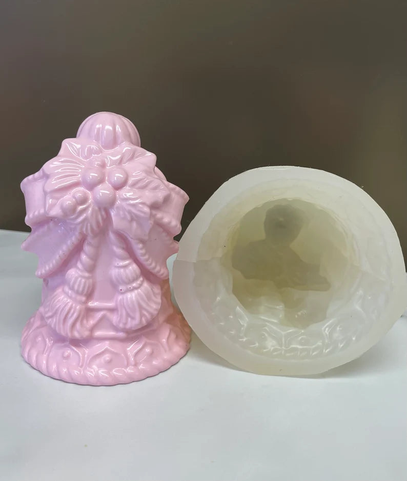 4” 3D Silicone Christmas bell Mold - Christmas candle soap mold - gingle bell mold - food grade