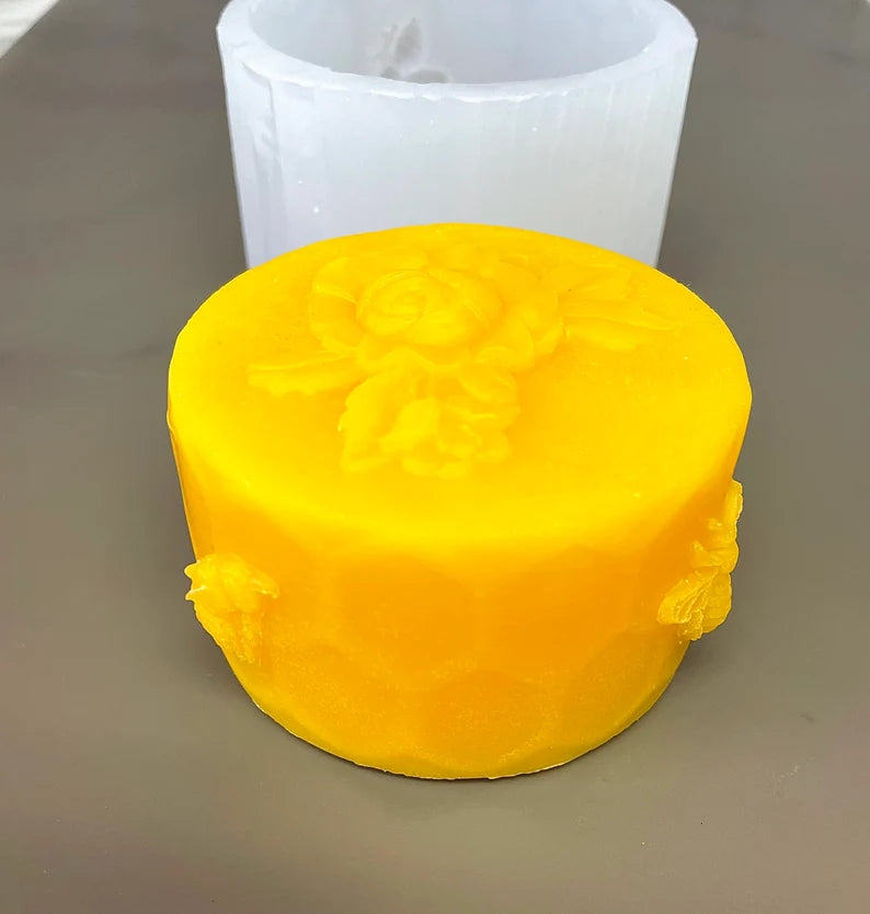 Silicone honeybee honeycomb pillar candle Mold - soap resin mold