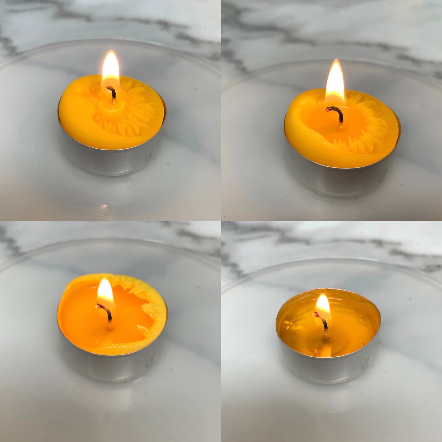 Pure beeswax tealight candles - moon face sun face - altar tealights