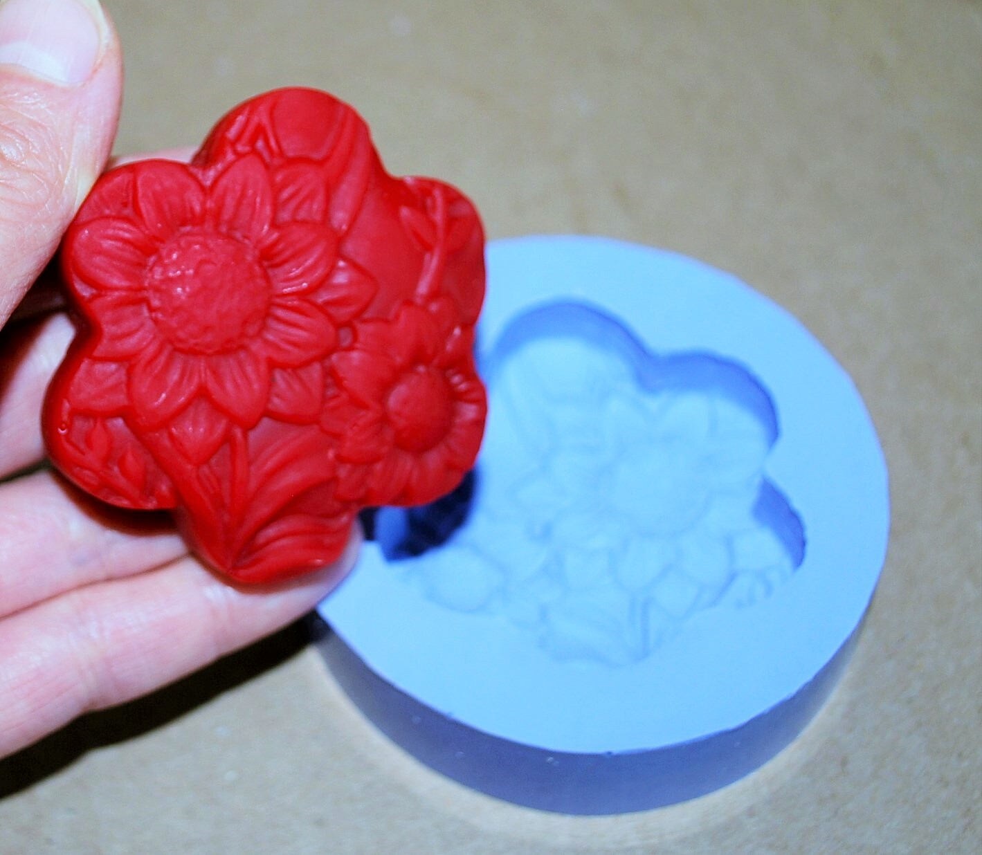 Silicone Mold - silicone flower mold - handmade mold - flower soap mold - handmade soap mold - Polymer Clay Resin