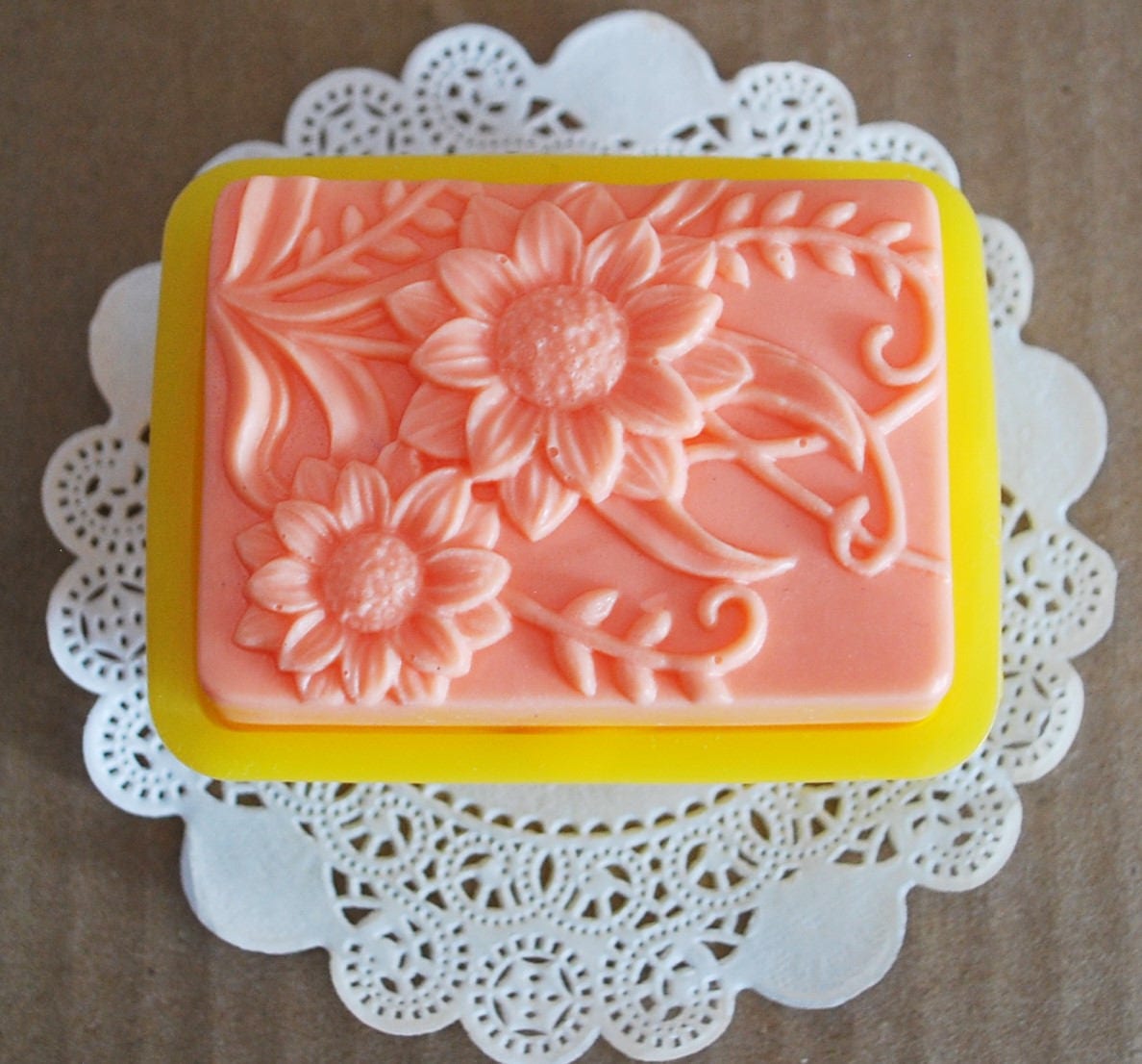 Silicone soap molds - silicone flower Mold - silicone honey bee mold - honey bee soap mold - flower soap mold - silicone beehive mold