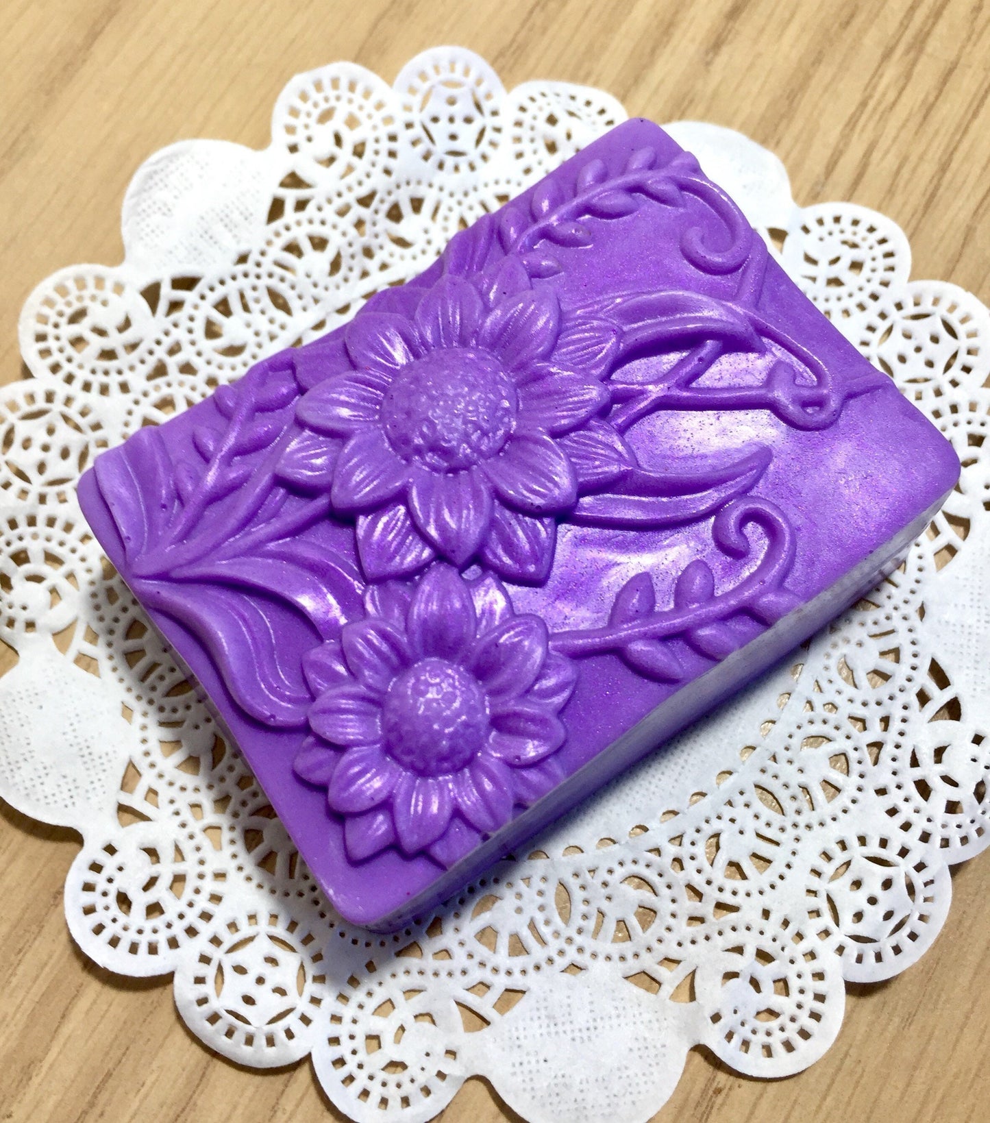 10 Silicone flower soap candle molds - single cavity