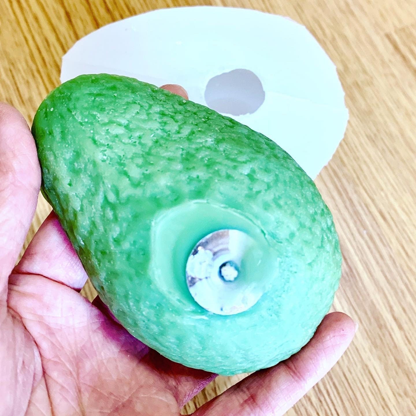 3D Silicone avocado candle soap Mold - 4” - life size - half avocado - food grade