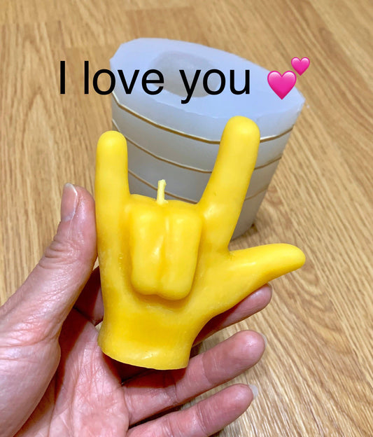 3D Silicone hand candle Soap Mold - resin mold - sign language I love you - finger