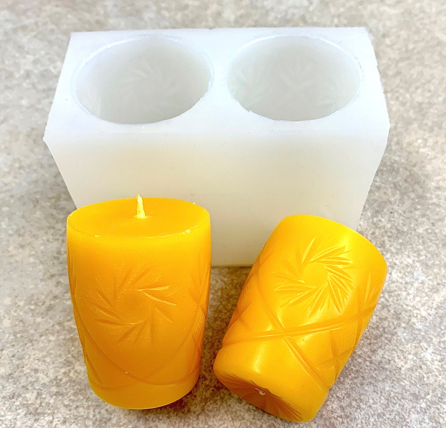 Silicone votive candle mold with flower Pattern - soap resin mold