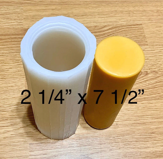 silicone pillar candle mold - flat top - cylinder - round - soap - resin - homemade - 2 1/4" x 7 1/2”
