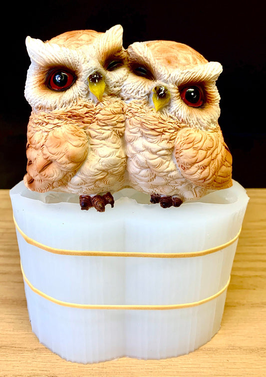 3D Silicone Owl Mold - owl lovers mold - love birds mold - 3”