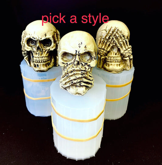 3D Silicone skull Mold - skull candle mold - skull soap mold - homemade - pillar - halloween
