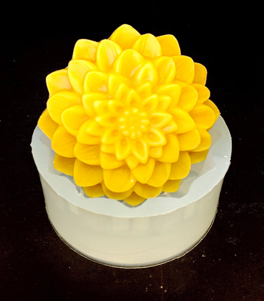 3” Silicone flower Mold - big Dahlia flower mold - candle soap resin mold  - homemade