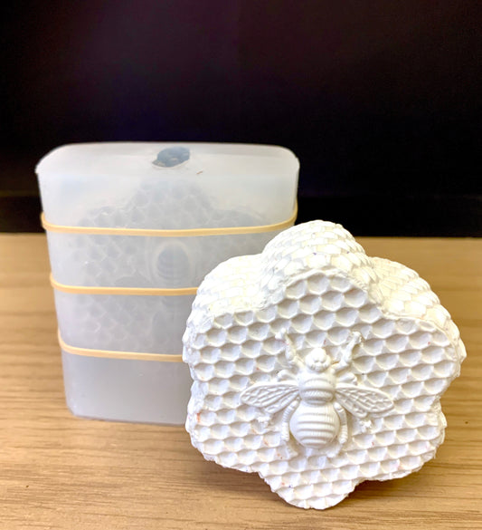 3D Silicone honeybee candle Mold - honeycomb  - homemade