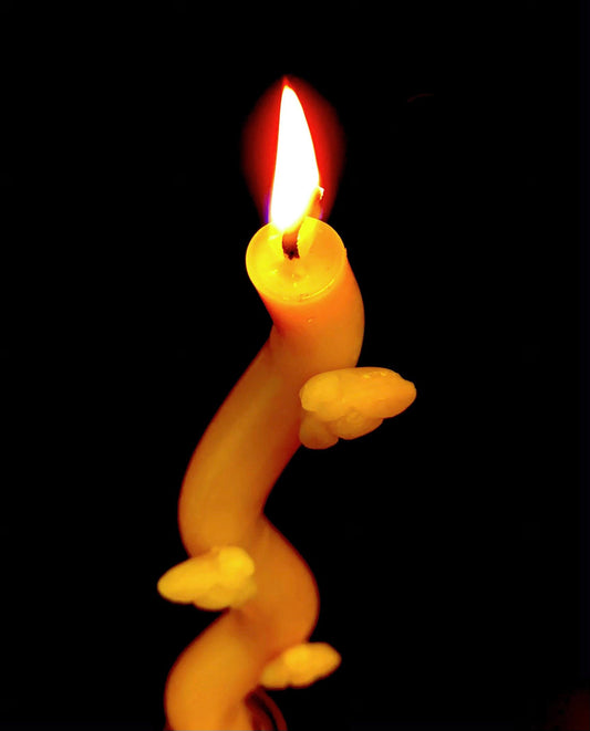 2 Beeswax taper candles - candle pair - Pure beeswax dinner candles - dripless candles - dancing bee taper - decorative candles - 11.5”