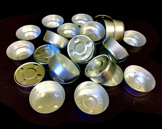25 tealight tin cups aluminum holders containers - premium quality