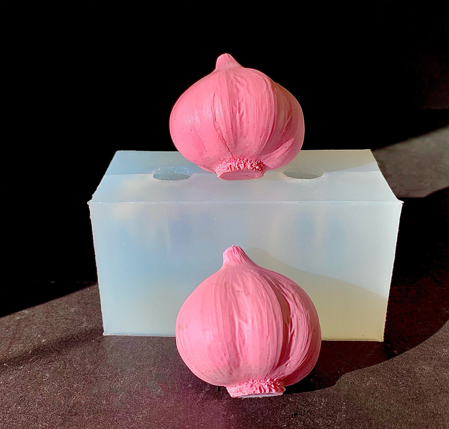 Silicone 3D garlic bulb mold  - garlic candle soap mold - spell candle mold