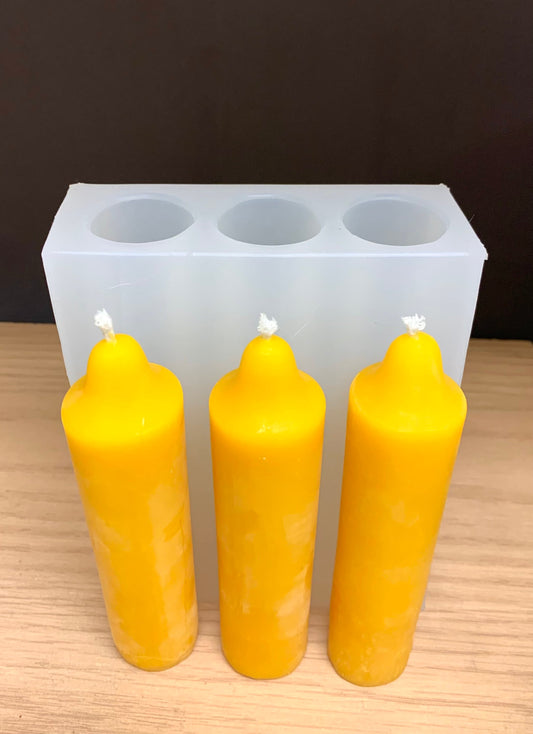5” silicone Taper Candle Mold - spell candles - 3 Cavities emergency taper candle mold
