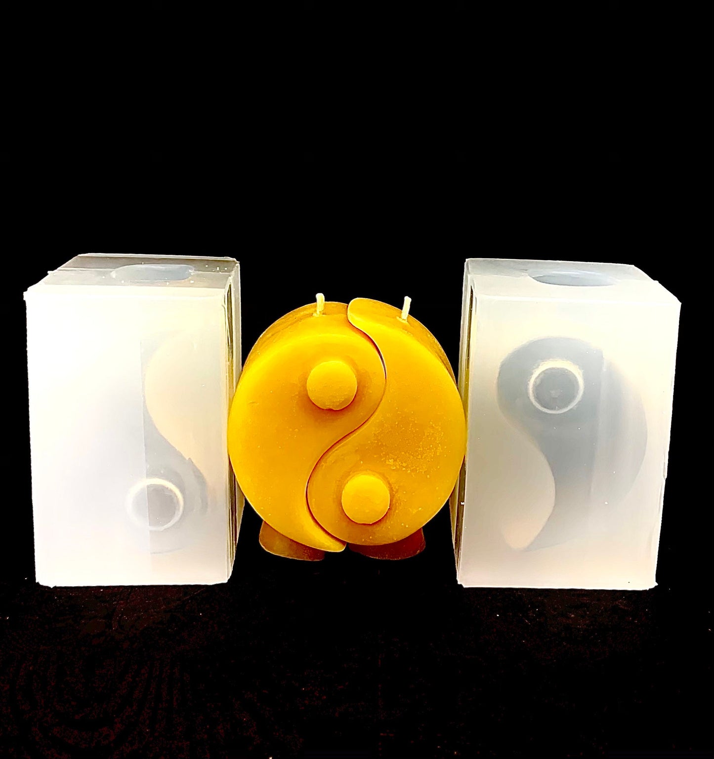 3D silicone yin yang candle soap resin mold - spiritual wicca spell candle