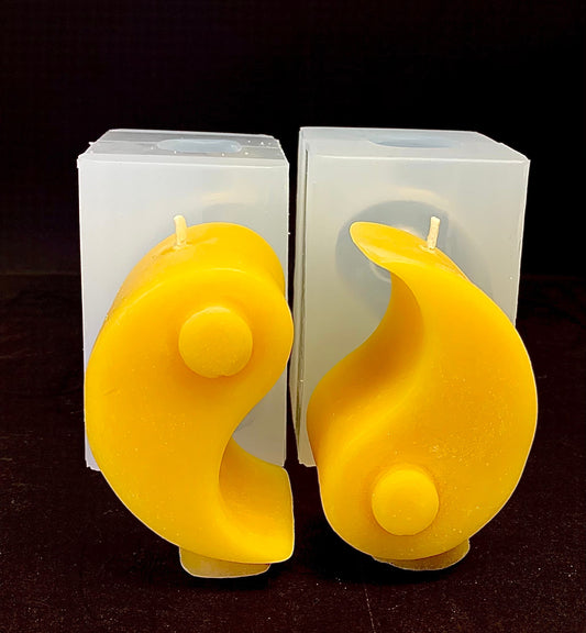 3D silicone yin yang candle soap resin mold - spiritual wicca spell candle