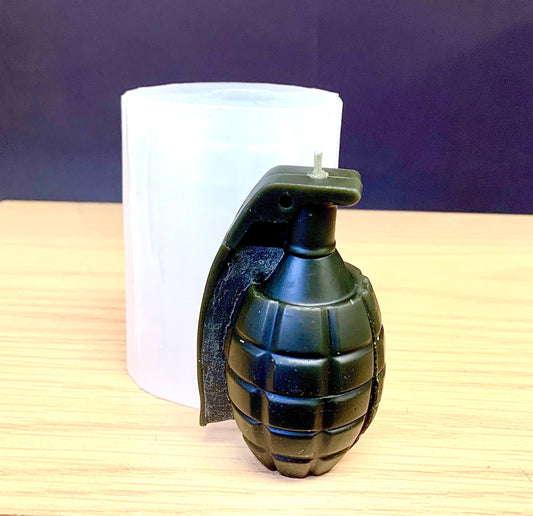 3D Silicone grenade Mold - Blockbuster candle Mold - soap bath bomb mold - homemade