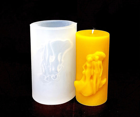 Silicone pillar candle Mold - wedding favor candle mold - wedding candle - flat top pillar mold