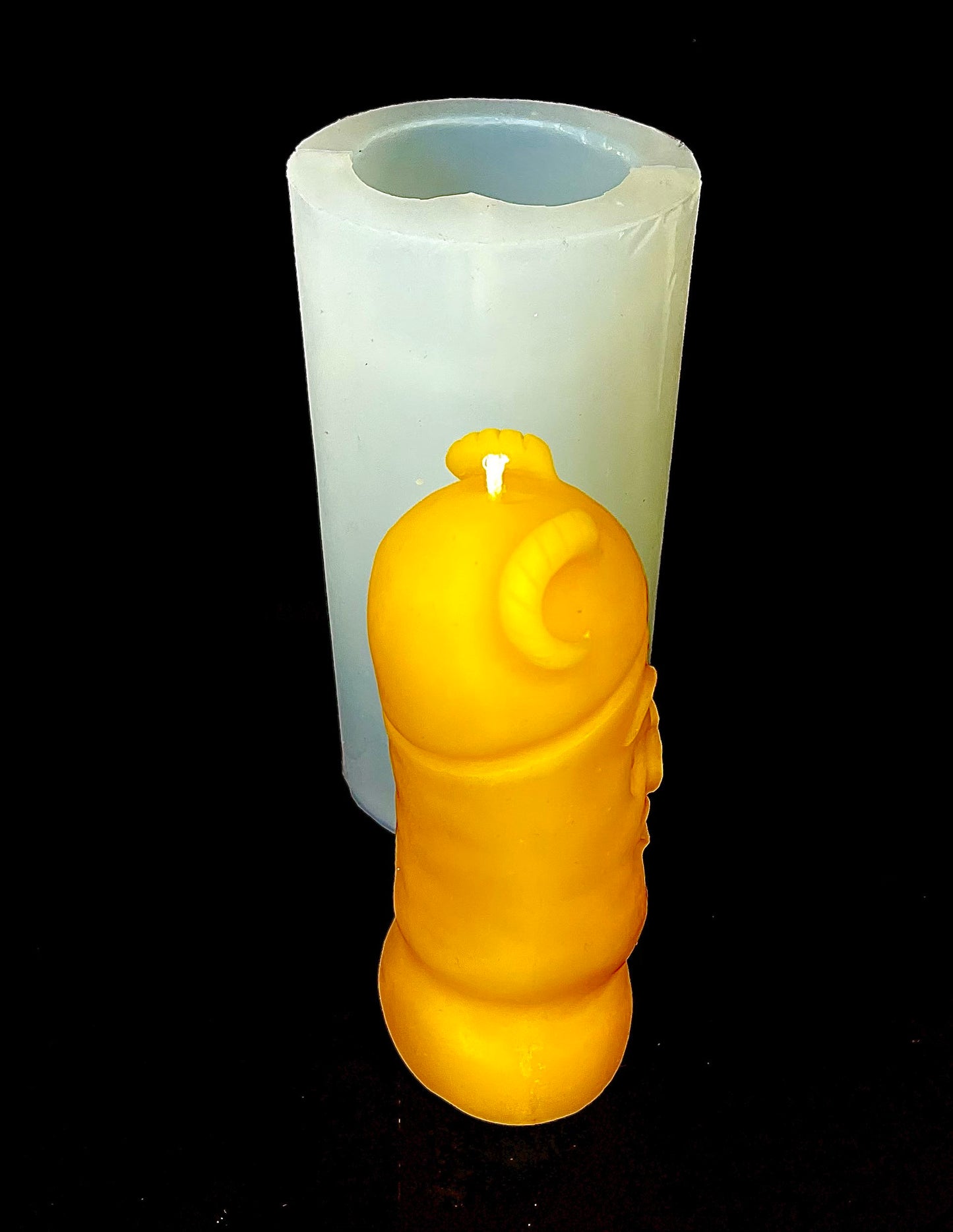 unique 3D silicone candle mold -  horned devil mold - penis cornutus mold - 3D Penis mold - 3D dick mold - spell witch craft - 5”