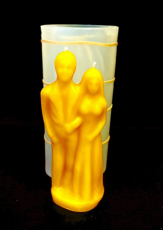 3D wedding candle mold - marriage candle mold - pillar candle - pagan altar candle mold - homemade - wicca spell candle