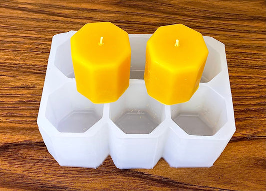 Silicone octagonal votive candle Mold - 6 cavities - octagon candle soap resin mold - homemade
