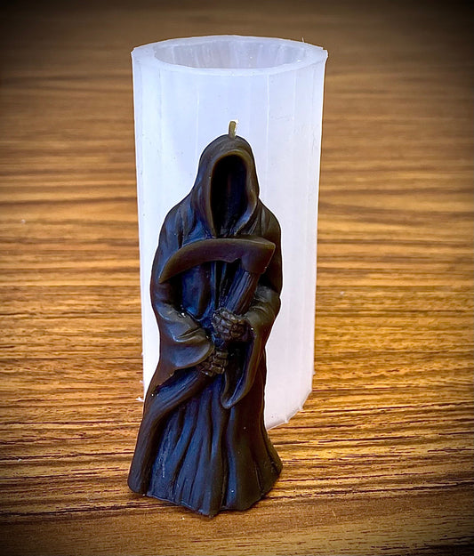 Small 3D Silicone Grim Reaper Mold - death mold - Halloween mold - gag gift - homemade - 3 1/4”