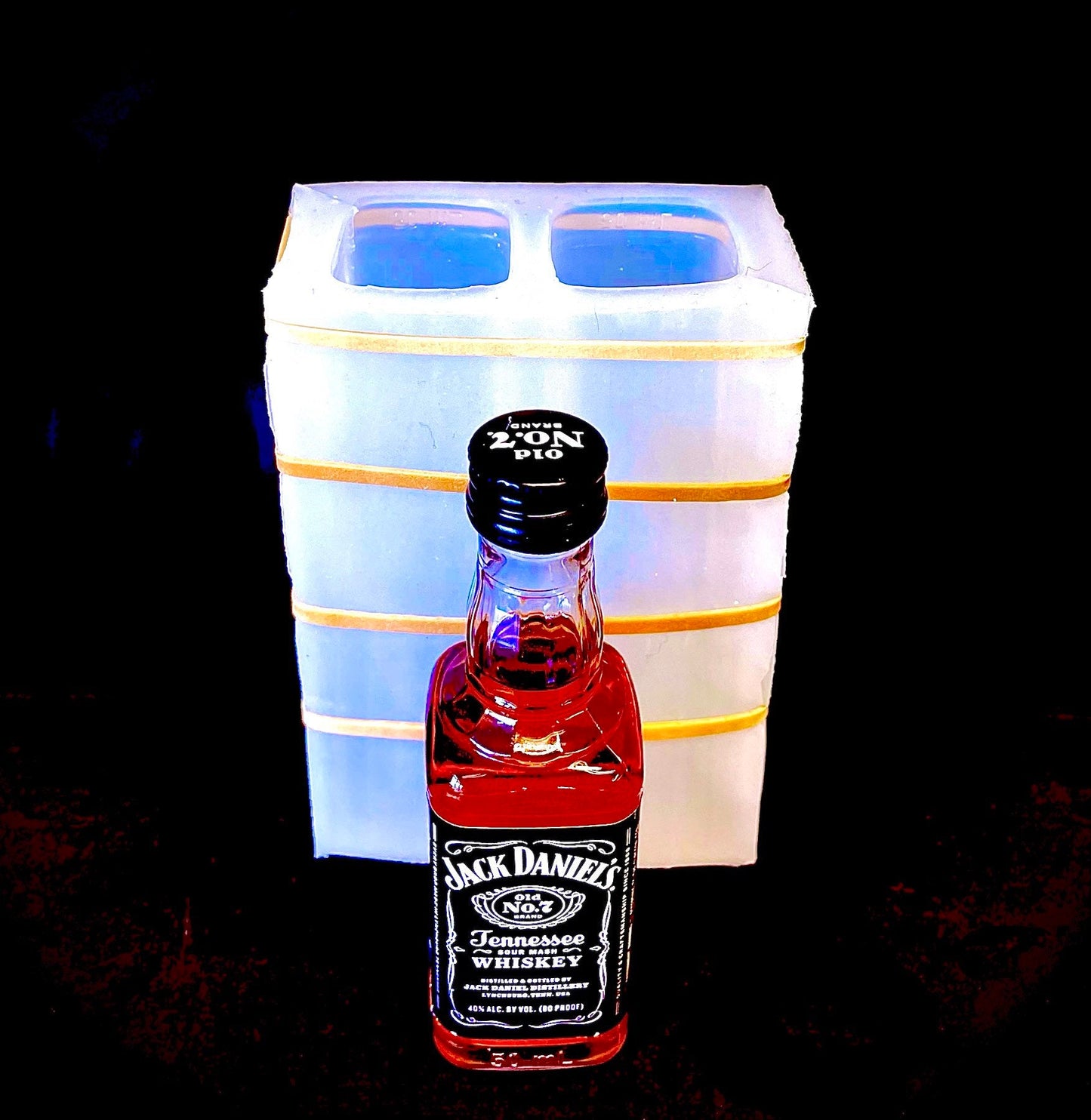 Silicone whiskey bottle soap candle mold