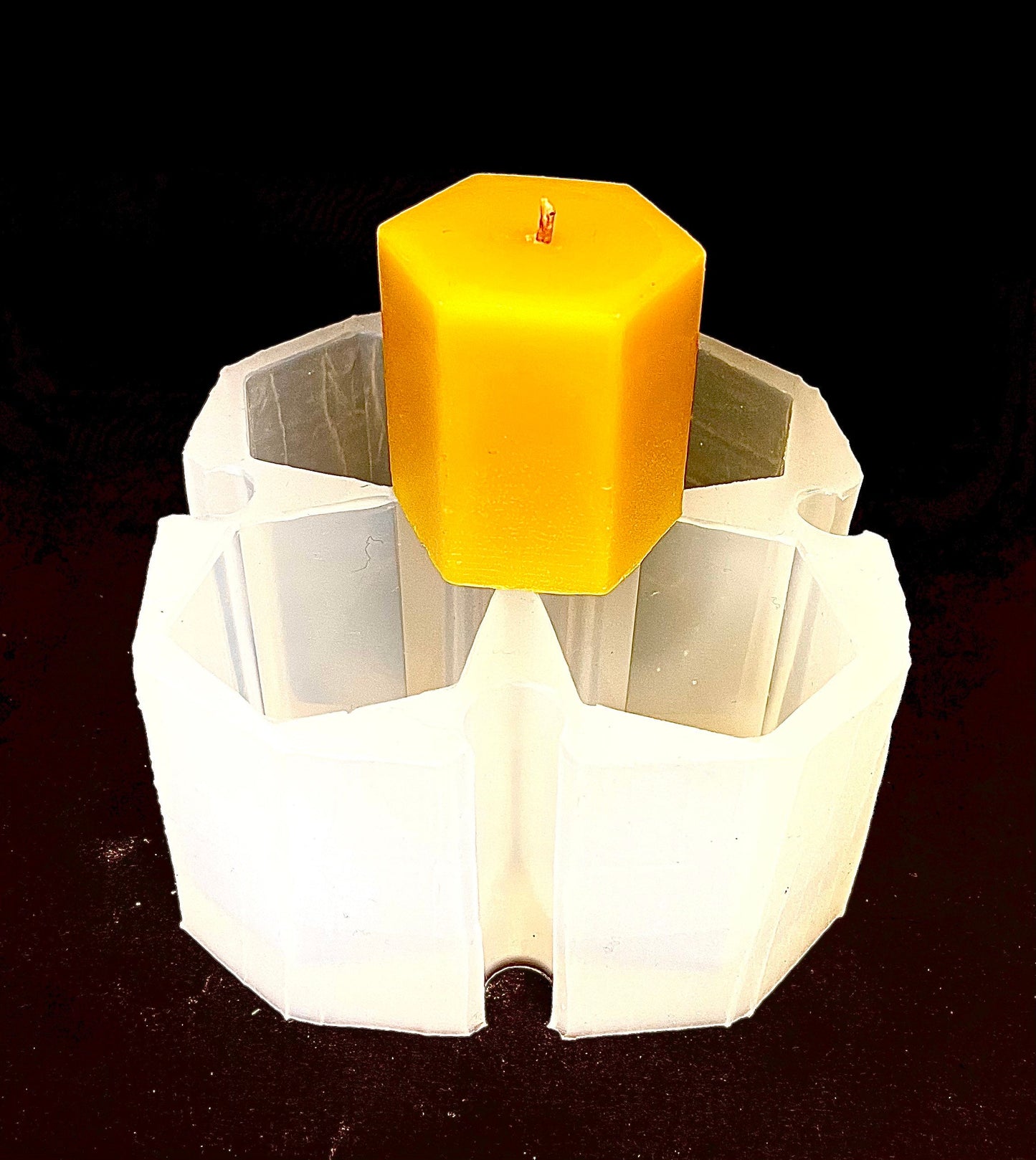 silicone hexagon votive candle mold - hexagonal mold - votive candle making mold - 4 cavities