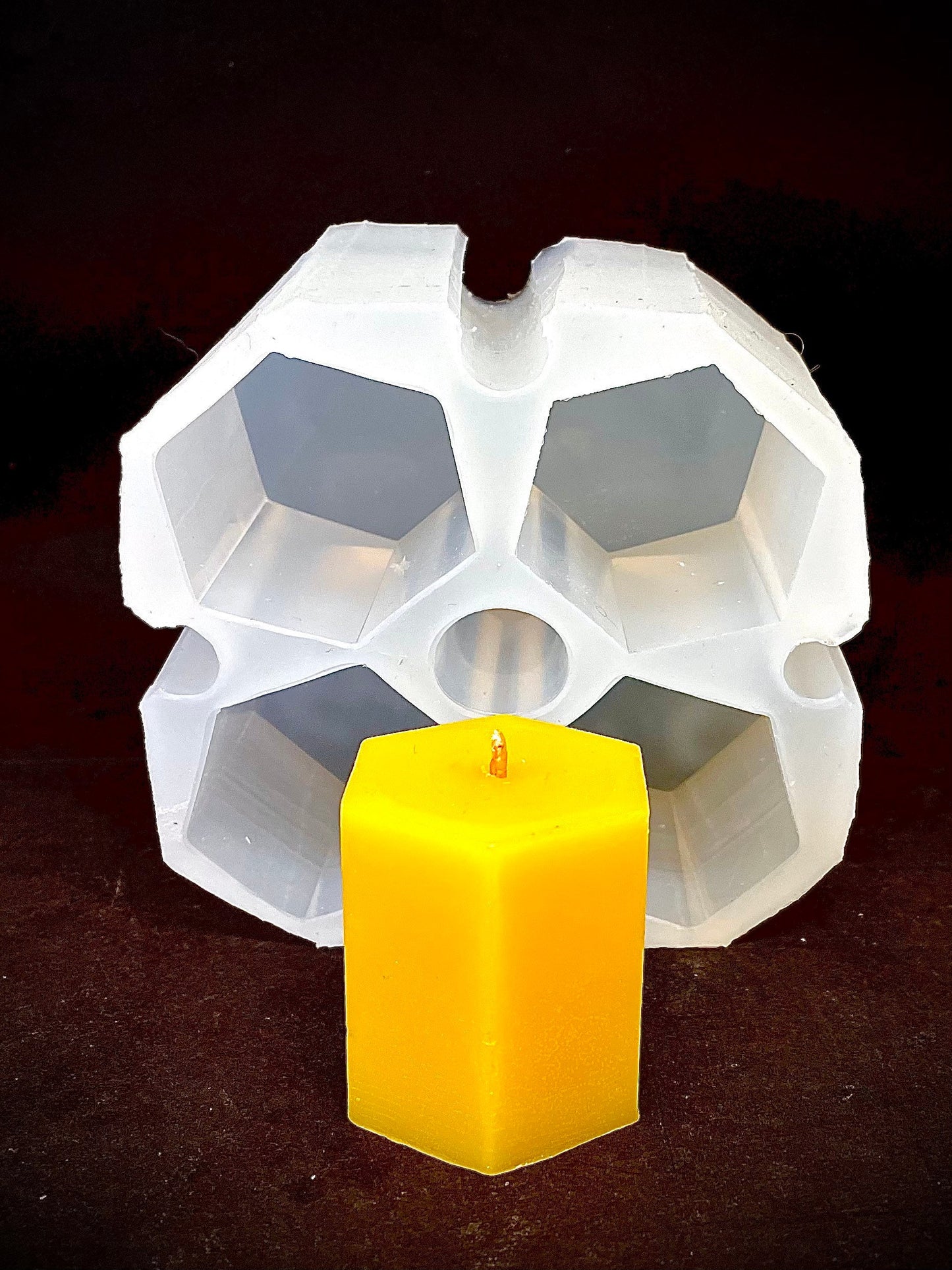 silicone hexagon votive candle mold - hexagonal mold - votive candle making mold - 4 cavities