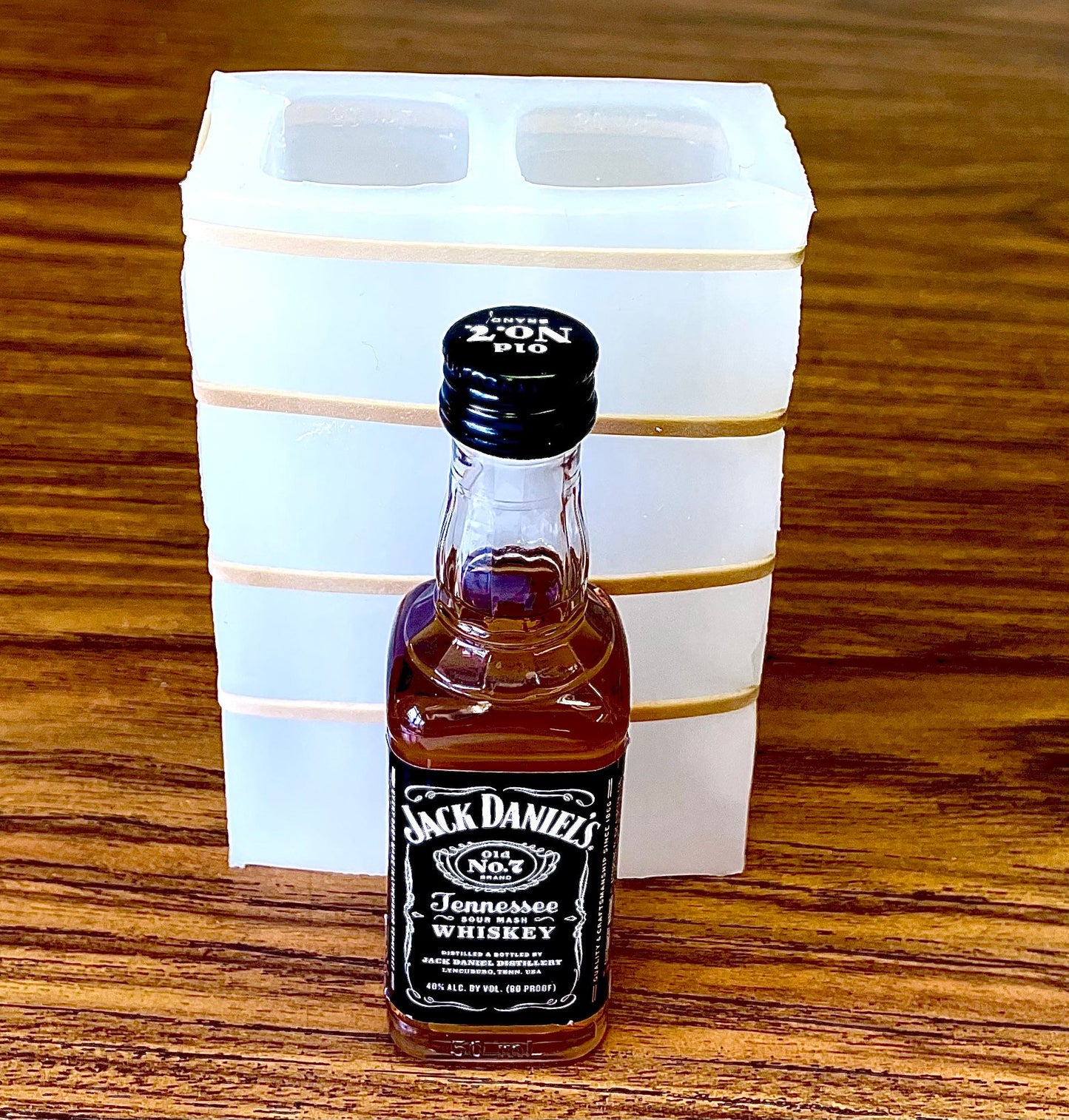 Silicone whiskey bottle soap candle mold