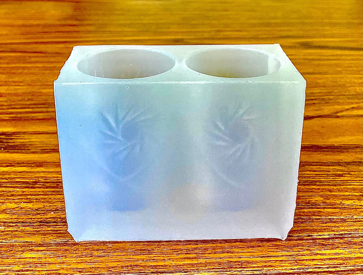 Silicone votive candle mold with flower Pattern - soap resin mold