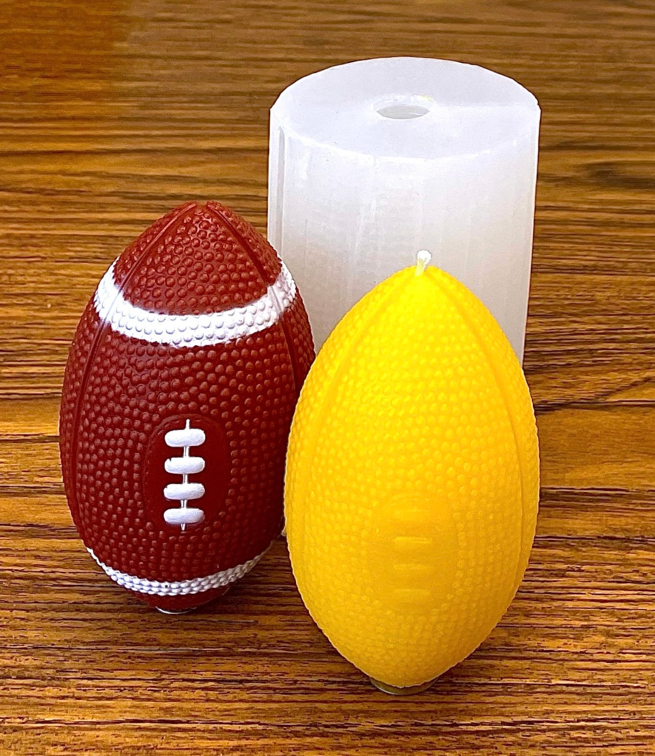 3D silicone football mold - football candle soap mold - ball mold - 4”