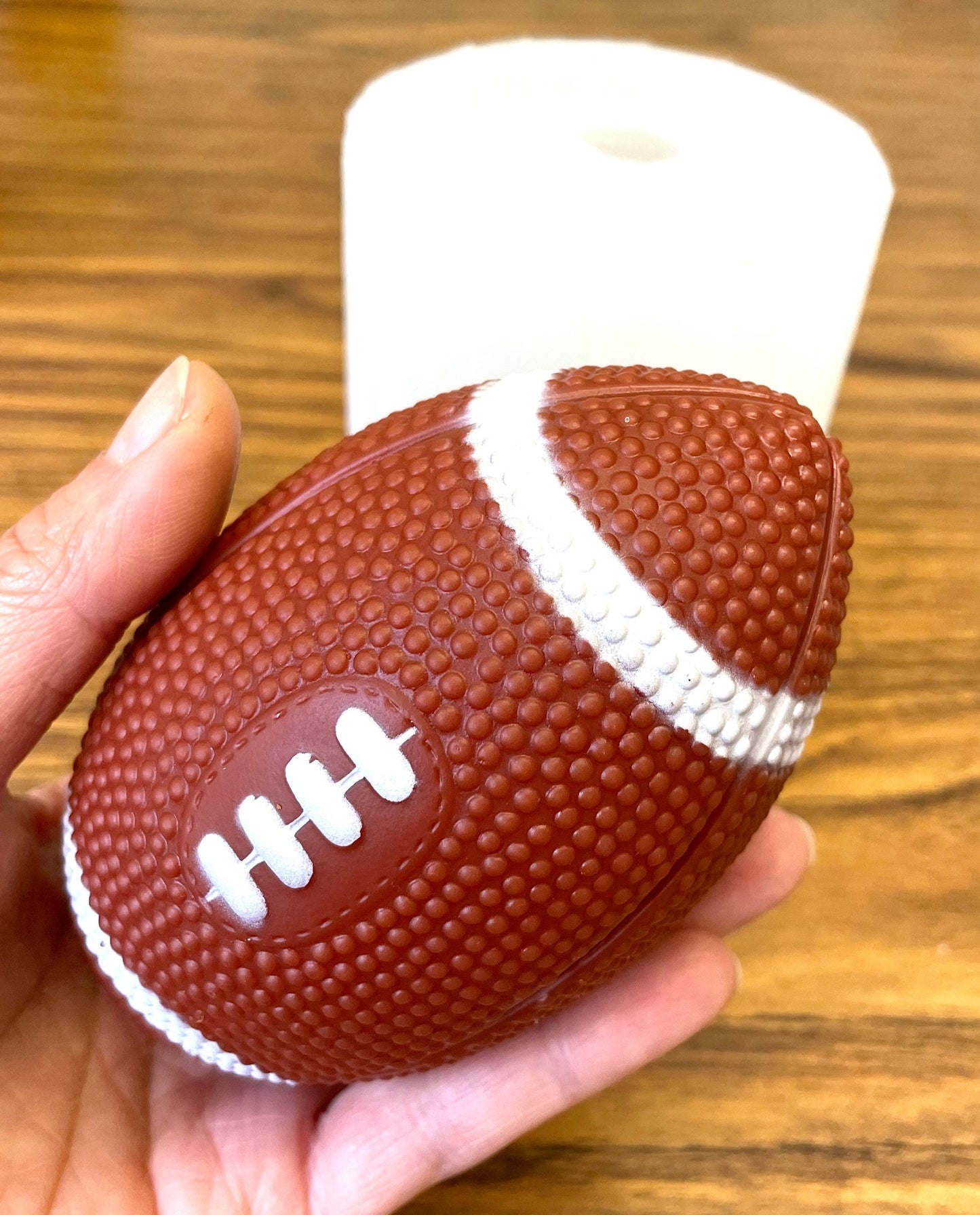 3D silicone football mold - football candle soap mold - ball mold - 4”