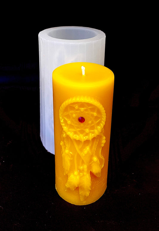 Silicone dream catcher Mold - pillar candle mold - handmade - 4.5”