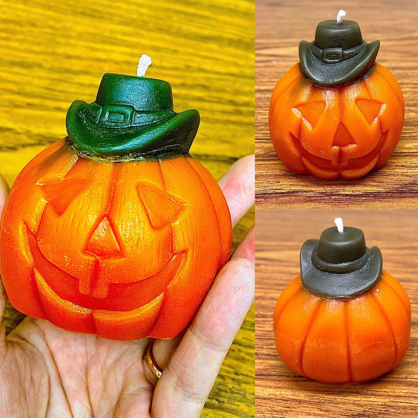 3” Silicone pumpkin Mold - 3D pumpkin candle soap resin mold - jack-o-lantern pumpkin mold - homemade