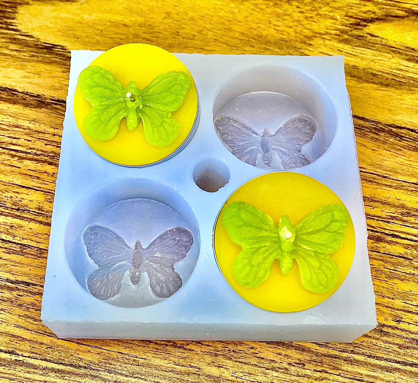 Silicone butterfly Tealight candle Mold - wax melt lotion bar soap mold - chocolate mold -  jewelry charm resin mold