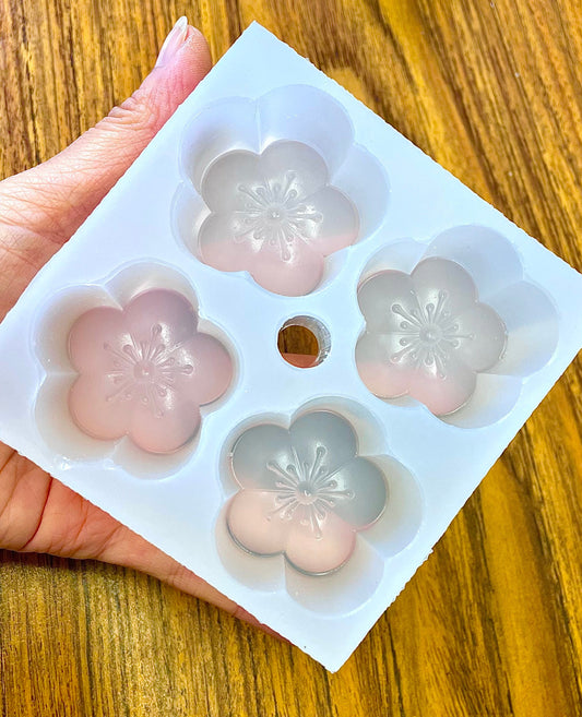 Silicone flower Mold - votive candle mold - floating candle mold - flower soap - soap making - cherry blossom mold