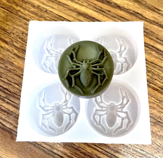 Silicone spider Tealight candle Mold - Halloween candles - wax melt lotion bar soap mold - chocolate mold -  resin mold