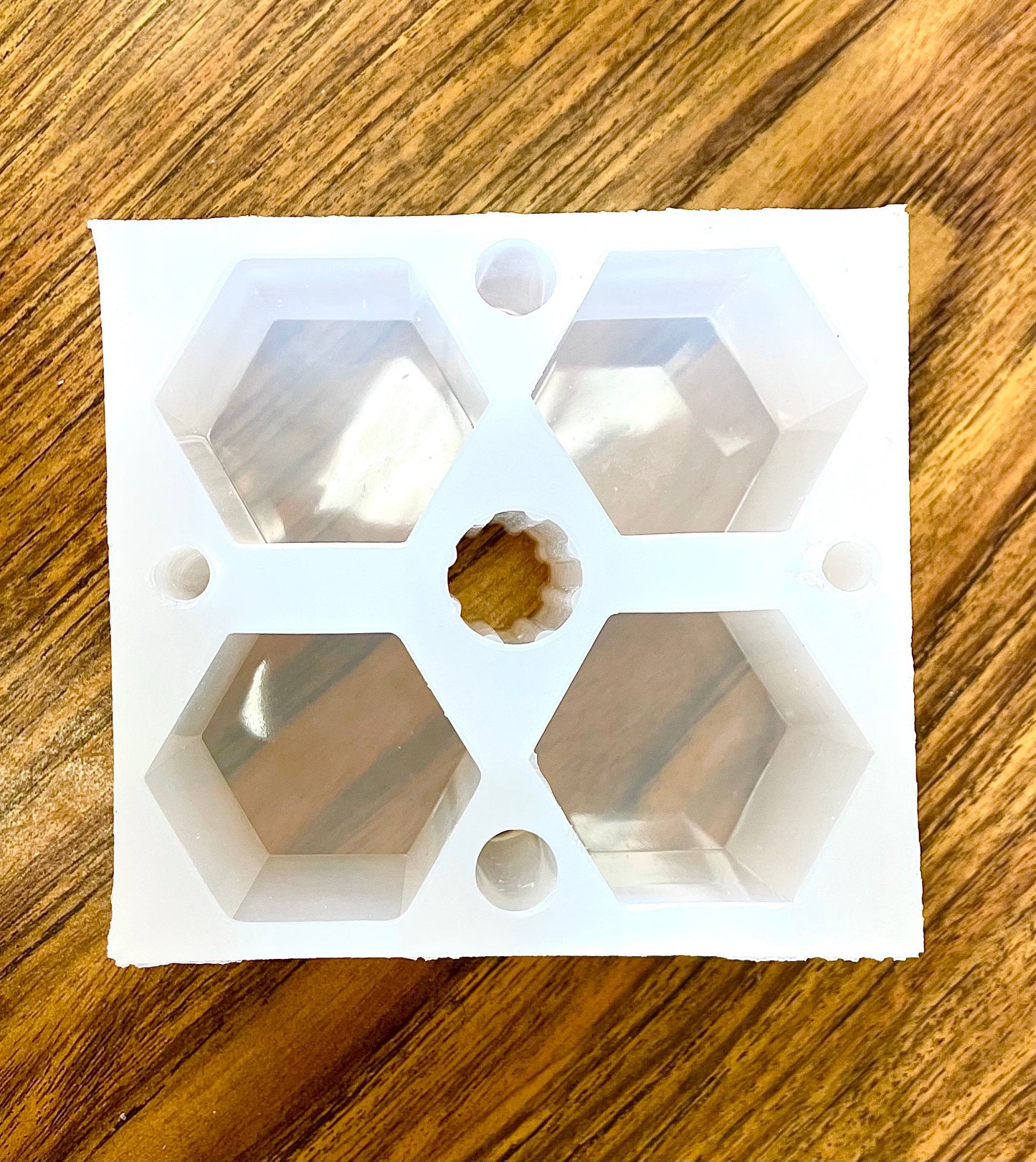 silicone hexagon votive candle mold - hexagonal mold - votive candle making mold - 4 cavities