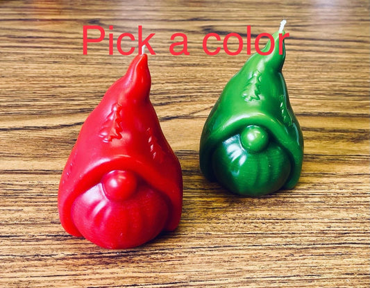 4” 100% Pure beeswax gnome candle - Christmas  candle - holiday candle gift