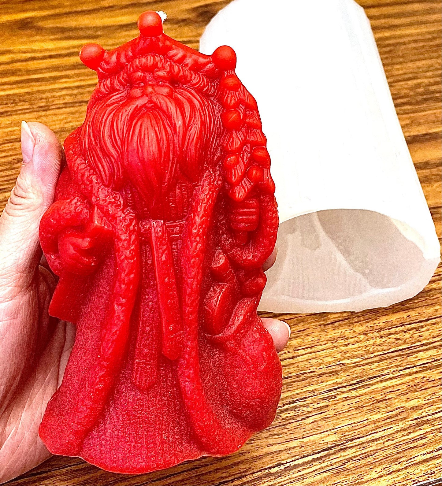 6” Silicone Santa Claus Mold - 3D candle soap resin mold - Christmas holiday candle mold - food grade