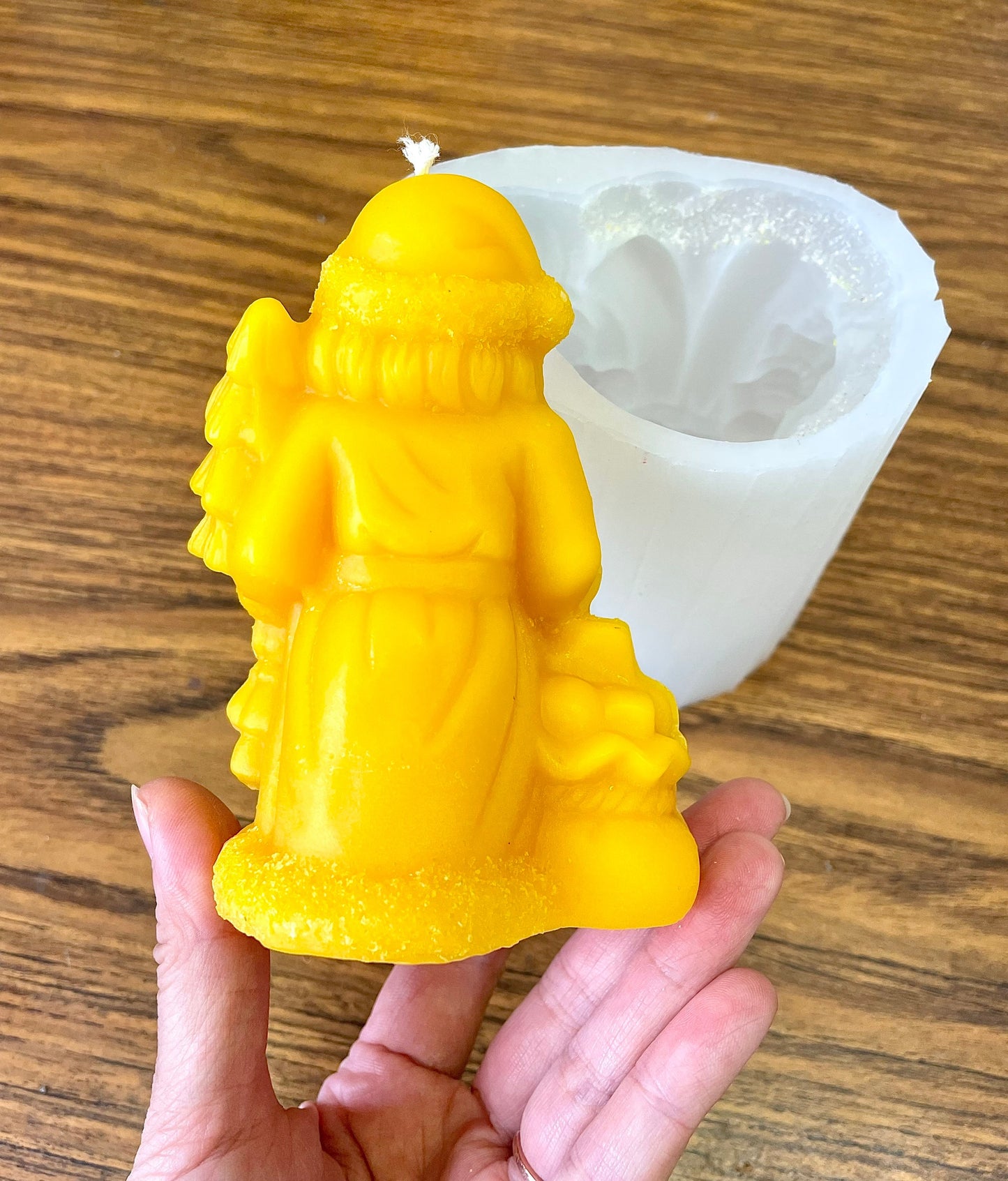 4.5” Silicone Santa Claus Mold - 3D candle soap resin mold - Christmas holiday candle mold - food grade