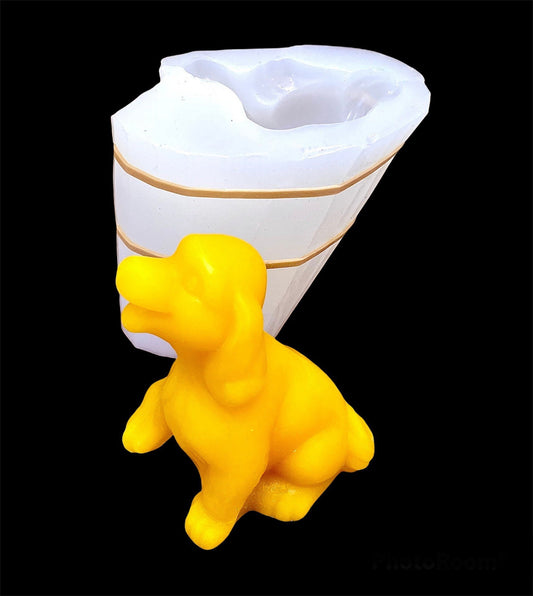 3D Silicone dog puppy candle soap mold - pillar candle - lotion bar mould - resin mold - homemade - 3.5”