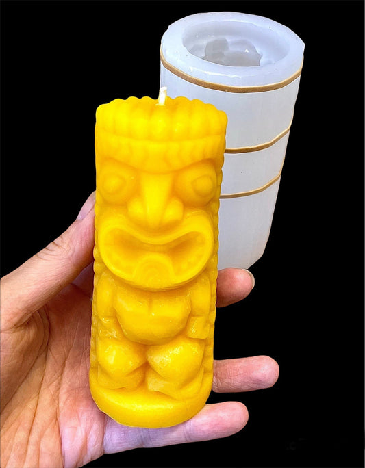 4.5” silicone Tiki Polynesian Totem mold - tiki candle soap resin mold