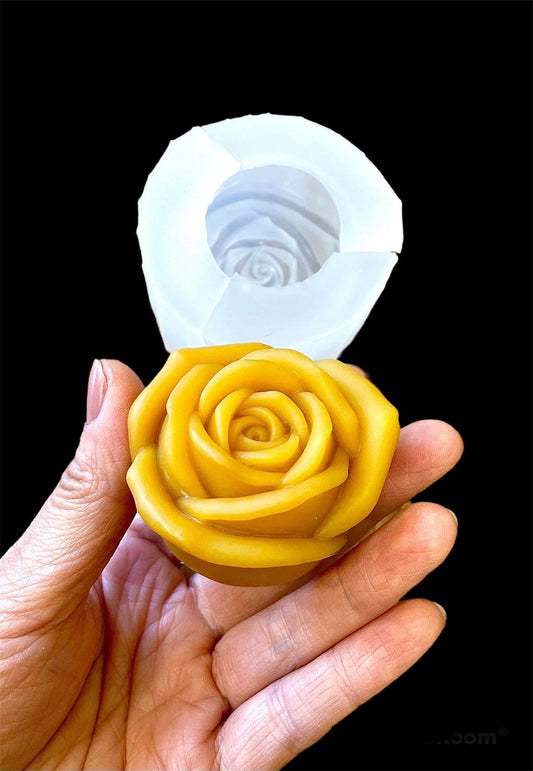 3D Silicone ROSE mold - silicone flower mold - votive candle - lotion bar - flower soap