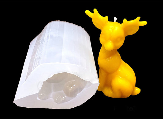 4” 3D Silicone deer mold - Christmas reindeer mold - pillar candle soap lotion bar resin mould - homemade