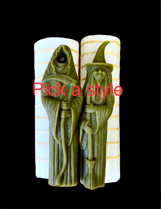 Tall Silicone Halloween figure mold - Grim Reaper Mold - wicked witch mold - death mold - homemade
