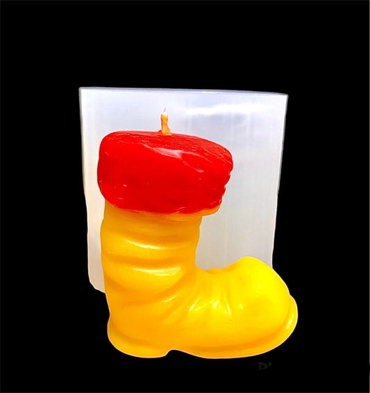 Silicone Santa’s boot Mold - 3D boot mold - silicone candle soap mold - homemade mold - Christmas holiday mold