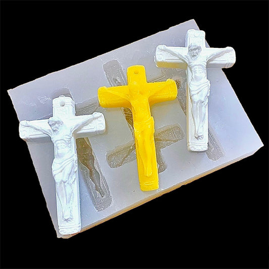 silicone Jesus cross Mold - resin mold - jewelry Pendant - cross charm