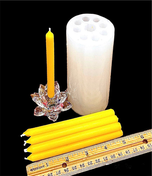 5” mini taper silicone candle mold - birthday candle mold - magic taper candle mold - 8 cavities